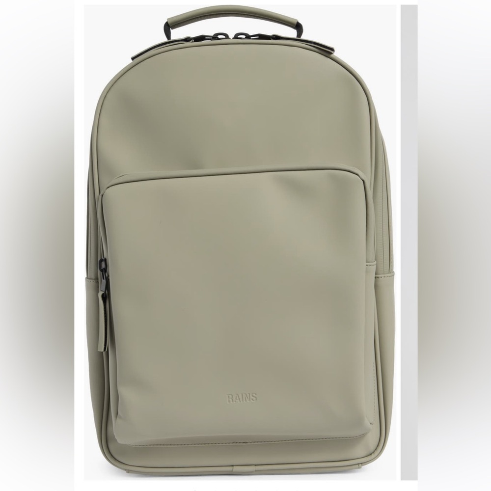 NWT Rains Large Bookday waterproof backpack in drift - Picture 2 of 6